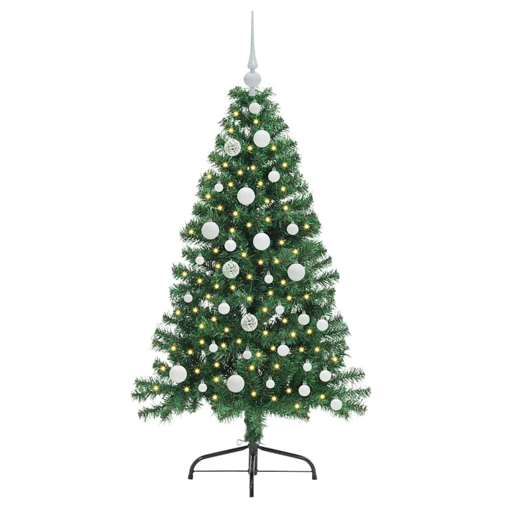 Albero di Natale Artificiale-Albero Natalizio con luci integrate Verde 120 cm 491124