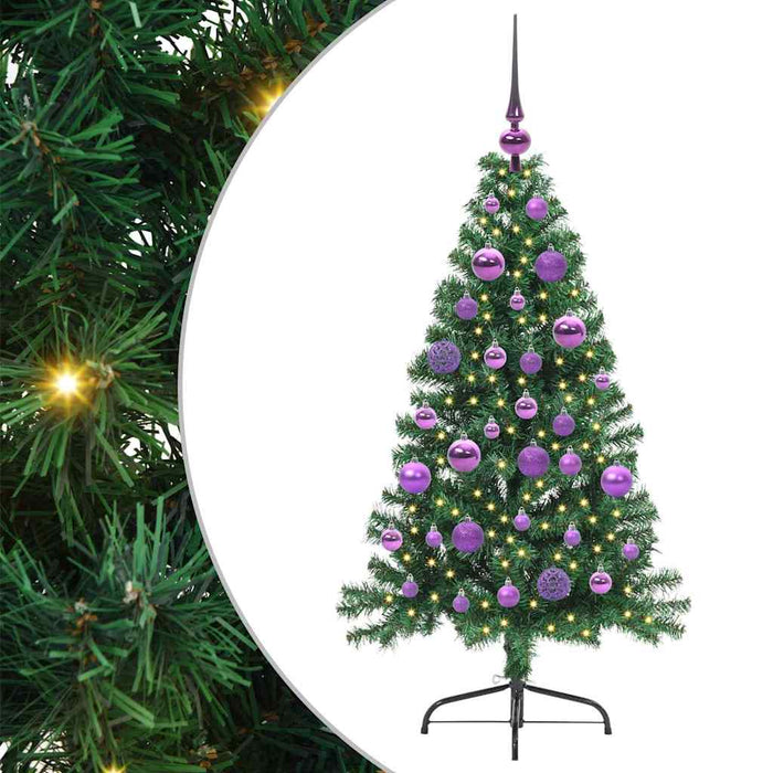 Albero di Natale Artificiale-Albero Natalizio con luci integrate Verde 120 cm 546832