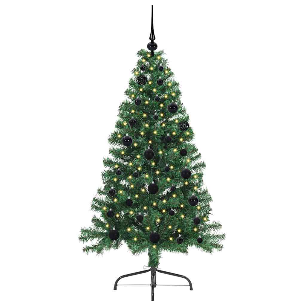 Albero di Natale Artificiale-Albero Natalizio con luci integrate Verde 150 cm 342037