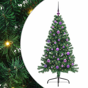 Albero di Natale Artificiale-Albero Natalizio con luci integrate Verde 150 cm 606929