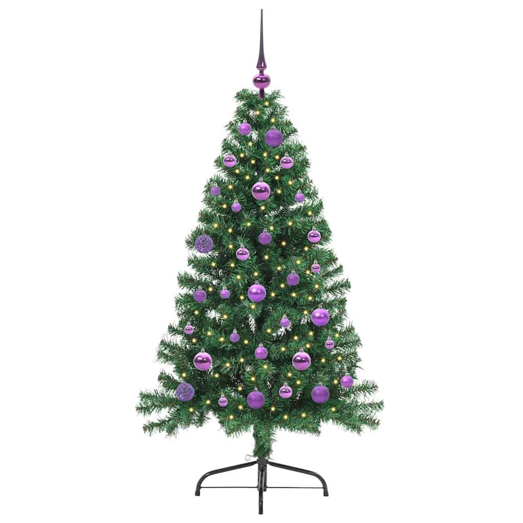 Albero di Natale Artificiale-Albero Natalizio con luci integrate Verde 150 cm 606929