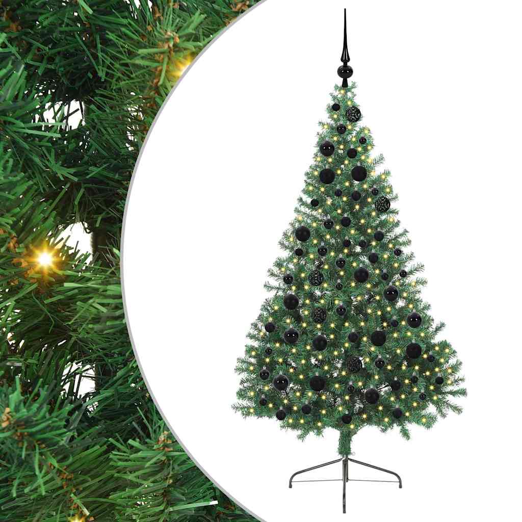 Albero di Natale Artificiale-Albero Natalizio con luci integrate Verde 180 cm 625658