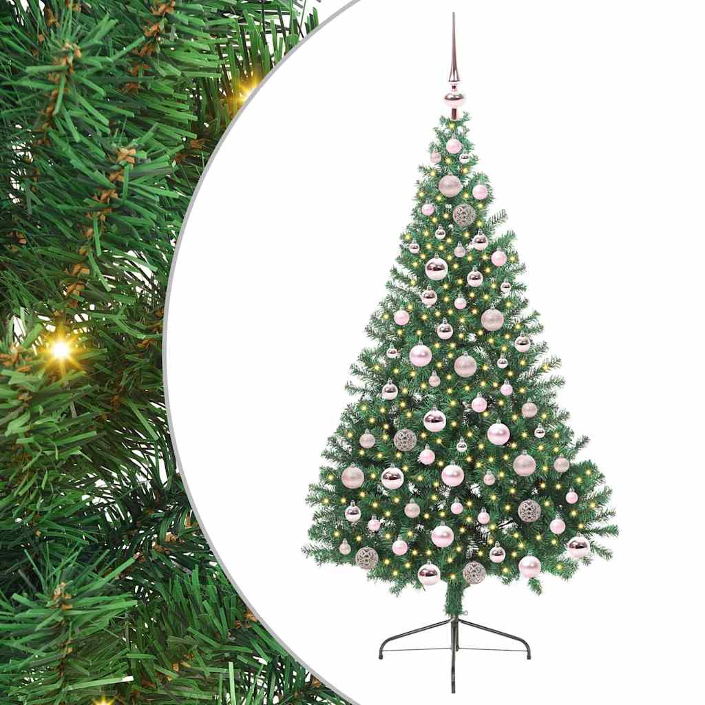 Albero di Natale Artificiale-Albero Natalizio con luci integrate Verde 180 cm 773597