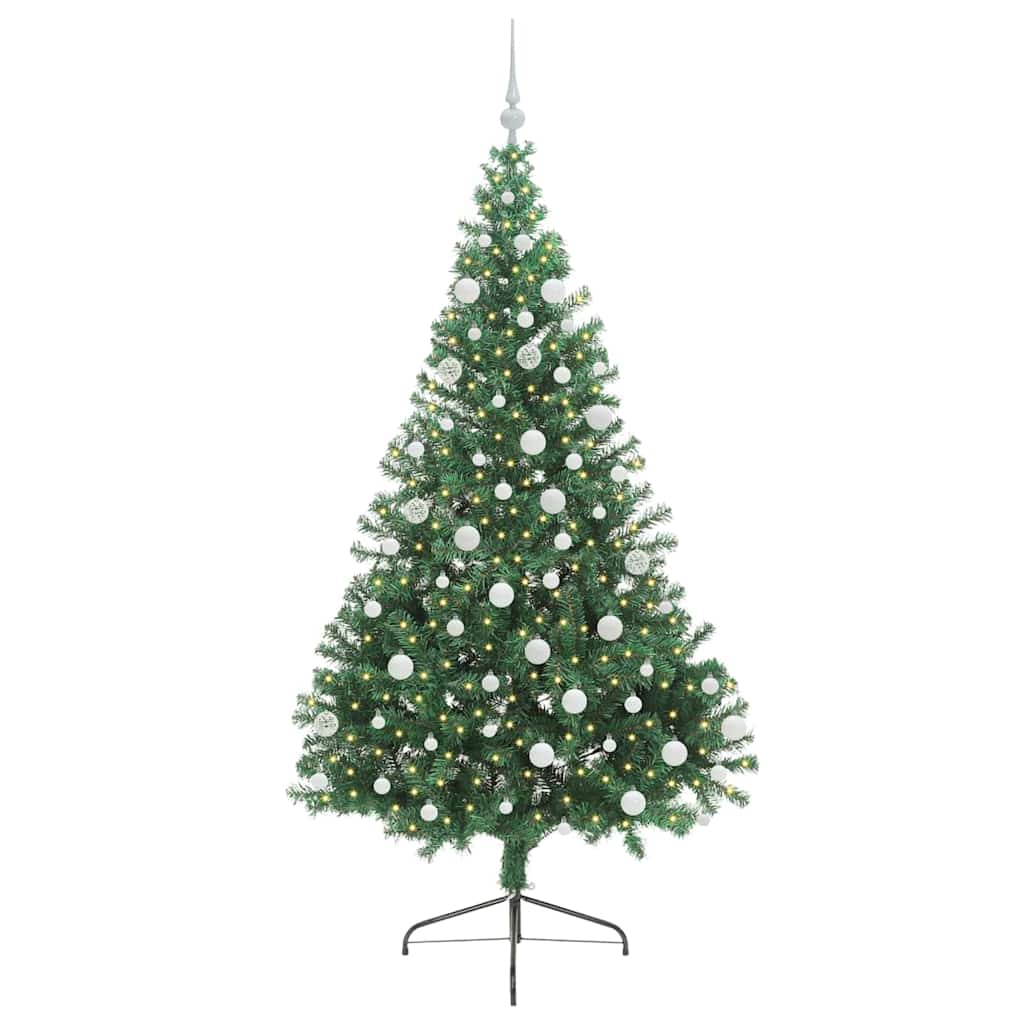 Albero di Natale Artificiale-Albero Natalizio con luci integrate Verde 180 cm 968162