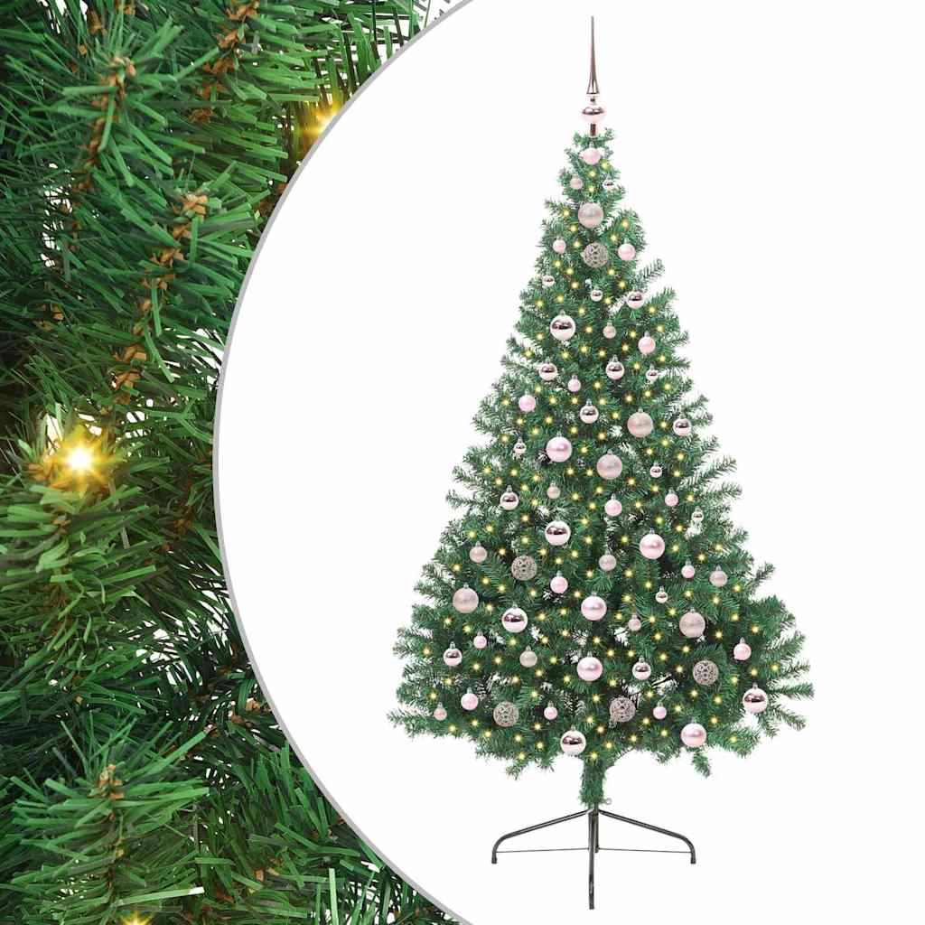 Albero di Natale Artificiale-Albero Natalizio con luci integrate Verde 210 cm 661336