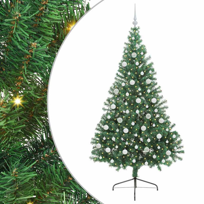 Albero di Natale Artificiale-Albero Natalizio con luci integrate Verde 210 cm 136090
