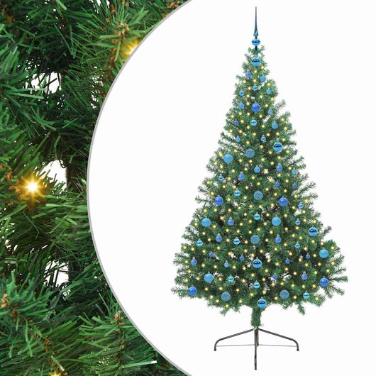 Albero di Natale Artificiale-Albero Natalizio con luci integrate Verde 210 cm 929346