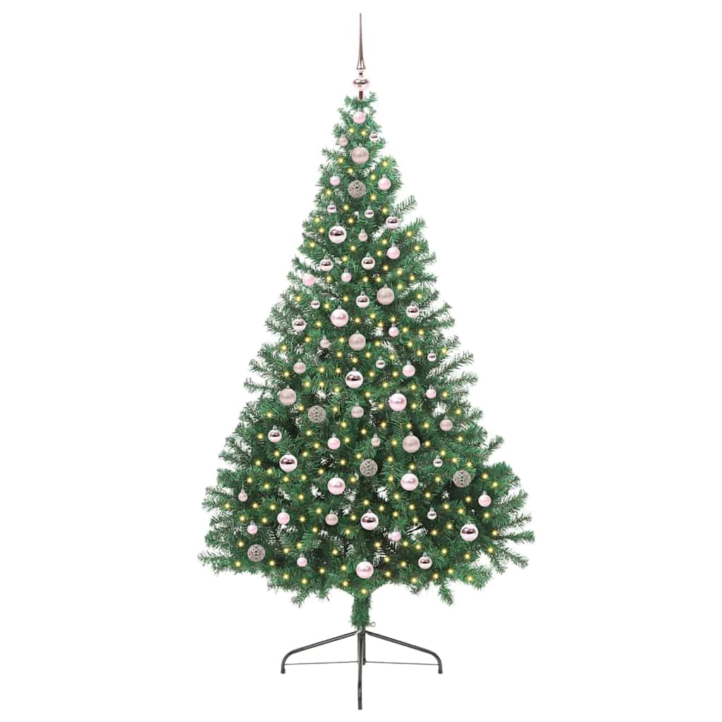 Albero di Natale Artificiale-Albero Natalizio con luci integrate Verde 240 cm 765594
