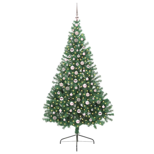 Albero di Natale Artificiale-Albero Natalizio con luci integrate Verde 240 cm 765594