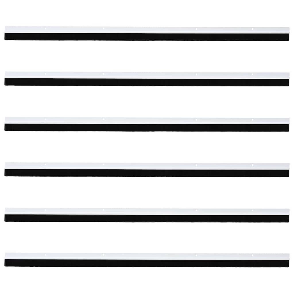 Spazzole per porte a vite 6 pcs Bianco 100 cm Lega di alluminio 42019538