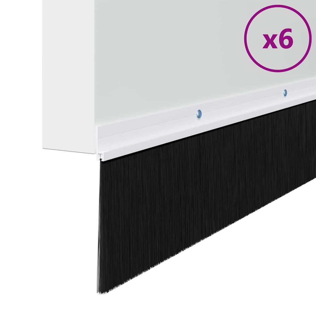 Spazzole per porte a vite 6 pcs Bianco 100 cm Lega di alluminio 42019541