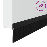 Spazzole per porte autoadesive 2 pcs Nero 100 cm 42019559