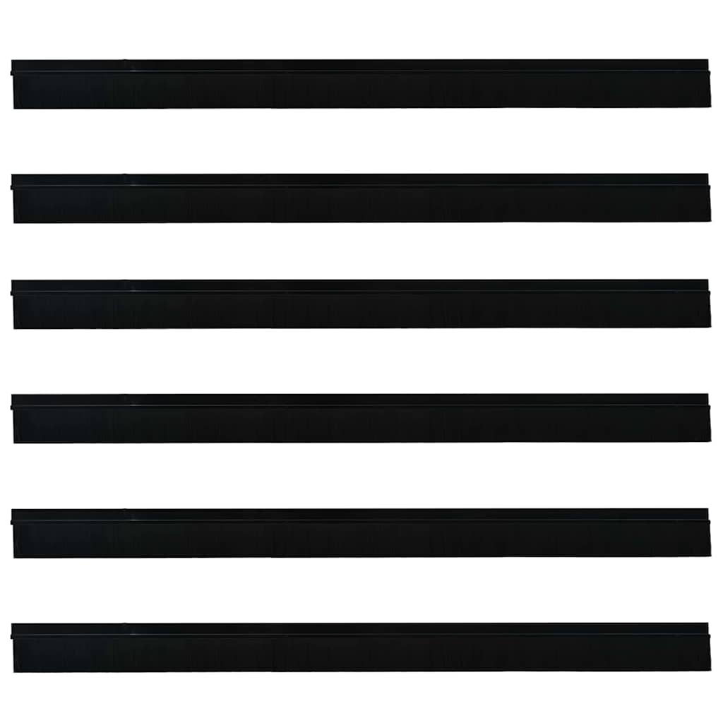 Spazzole per porte autoadesive 6 pcs Nero 100 cm 42019565