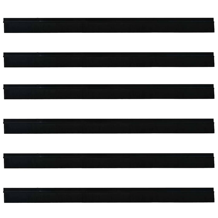 Spazzole per porte autoadesive 6 pcs Nero 100 cm 42019565