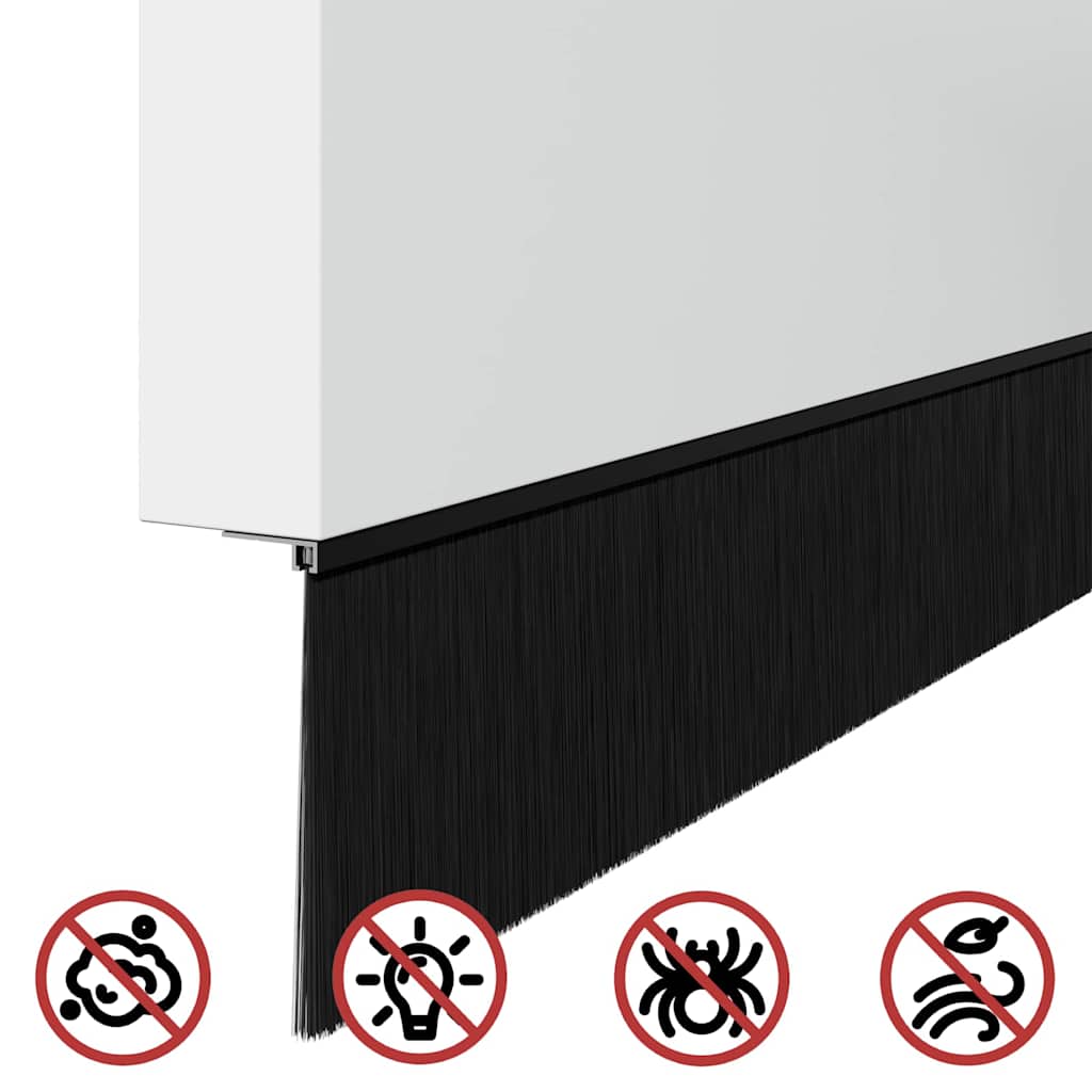 Spazzole per porte autoadesive 2 pcs Nero 100 cm 42019573