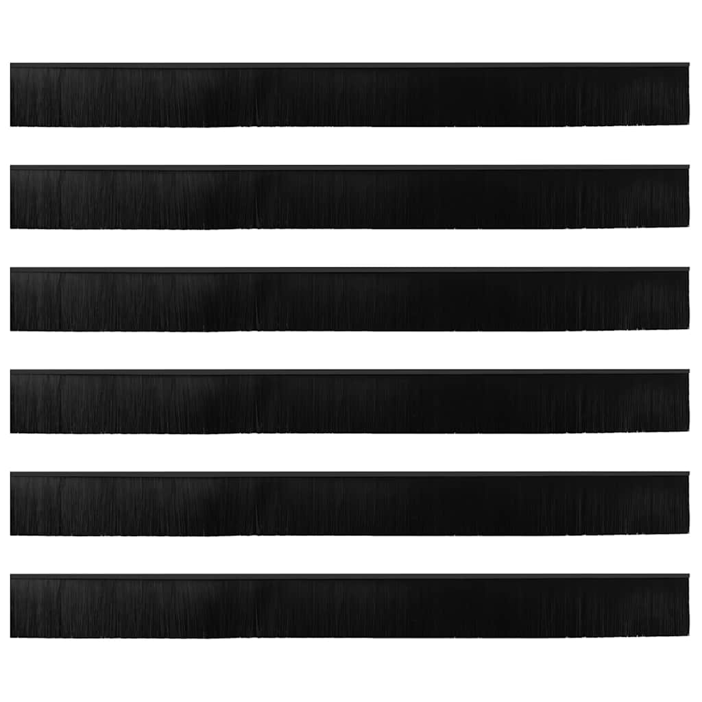 Spazzole per porte autoadesive 6 pcs Nero 100 cm 42019576