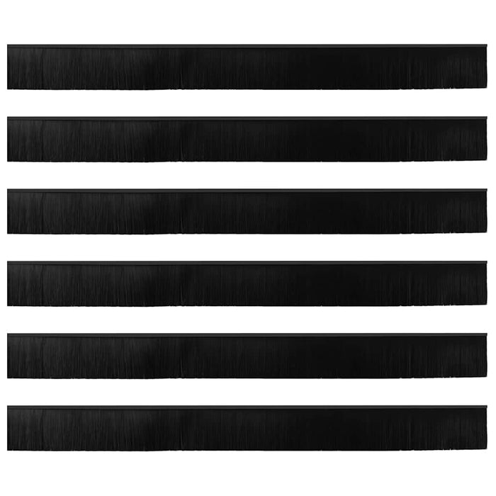 Spazzole per porte autoadesive 6 pcs Nero 100 cm 42019576
