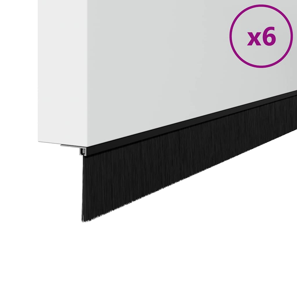 Spazzole per porte autoadesive 12 pcs Nero 100 cm 42019579