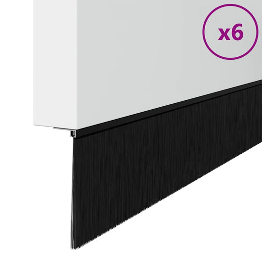 Spazzole per porte autoadesive 12 pcs Nero 100 cm 42019581