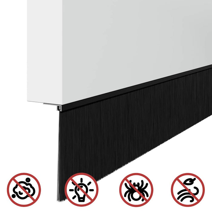 Spazzole per porte autoadesive 12 pcs Nero 100 cm 42019581