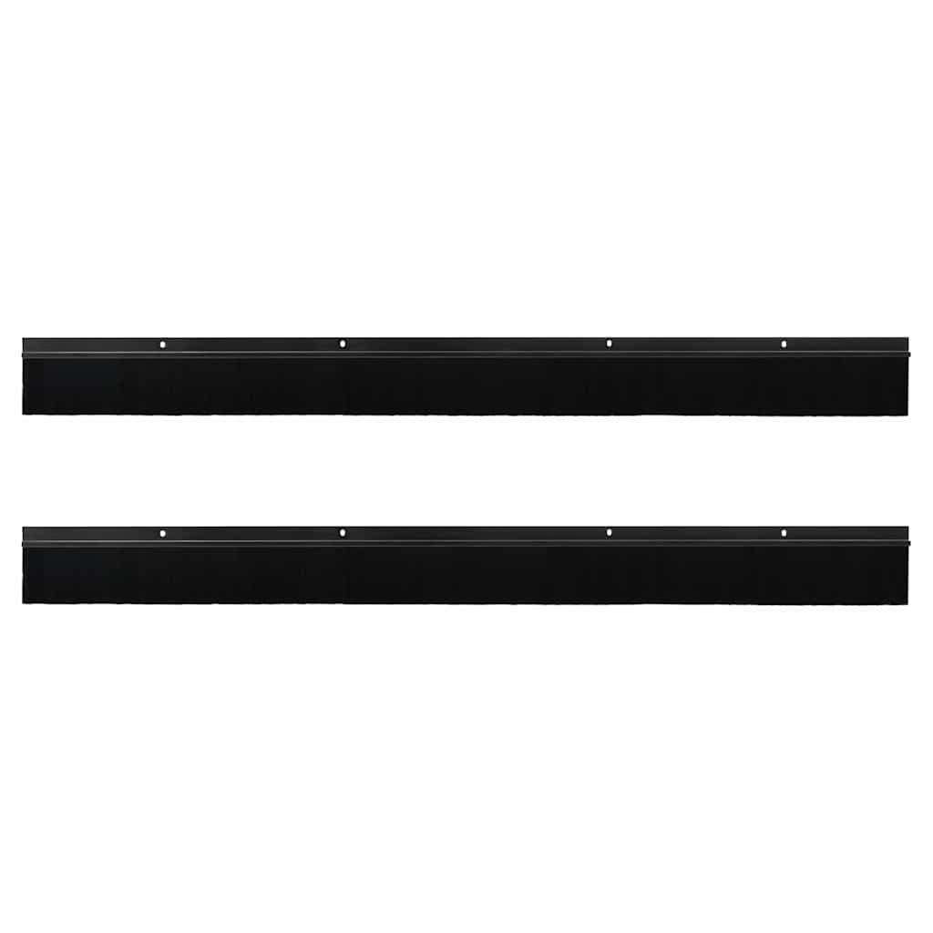 Spazzole per porte a vite 2 pcs Nero 100 cm Lega di alluminio 42019584