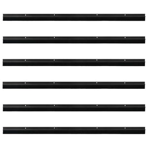 Spazzole per porte a vite 6 pcs Nero 100 cm Lega di alluminio 42019586