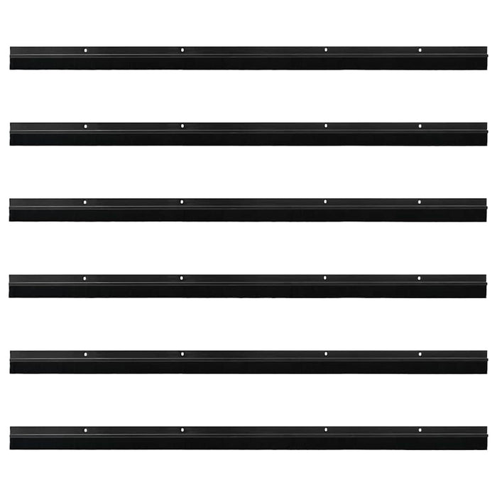 Spazzole per porte a vite 6 pcs Nero 100 cm Lega di alluminio 42019586