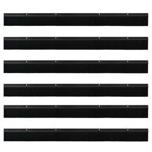 Spazzole per porte a vite 6 pcs Nero 100 cm Lega di alluminio 42019588