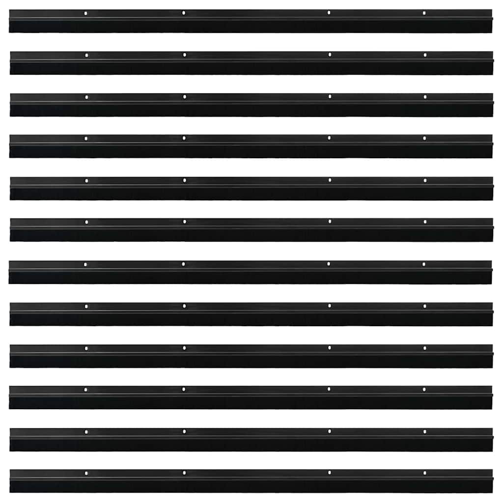 Spazzole per porte a vite 12 pcs Nero 100 cm Lega di alluminio 42019590