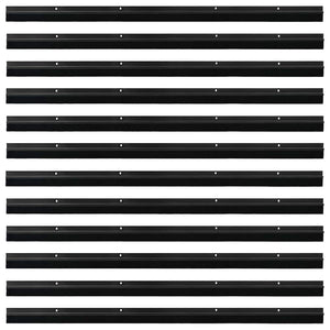 Spazzole per porte a vite 12 pcs Nero 100 cm Lega di alluminio 42019590