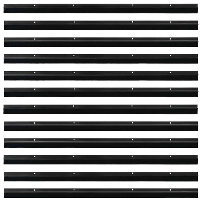 Spazzole per porte a vite 12 pcs Nero 100 cm Lega di alluminio 42019590