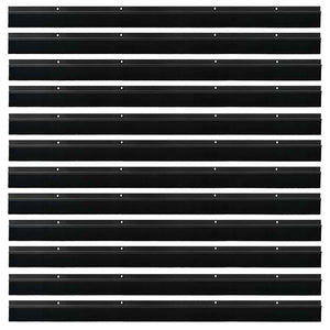 Spazzole per porte a vite 12 pcs Nero 100 cm Lega di alluminio 42019591