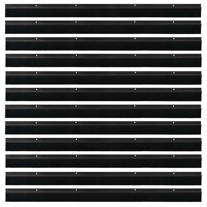 Spazzole per porte a vite 12 pcs Nero 100 cm Lega di alluminio 42019591
