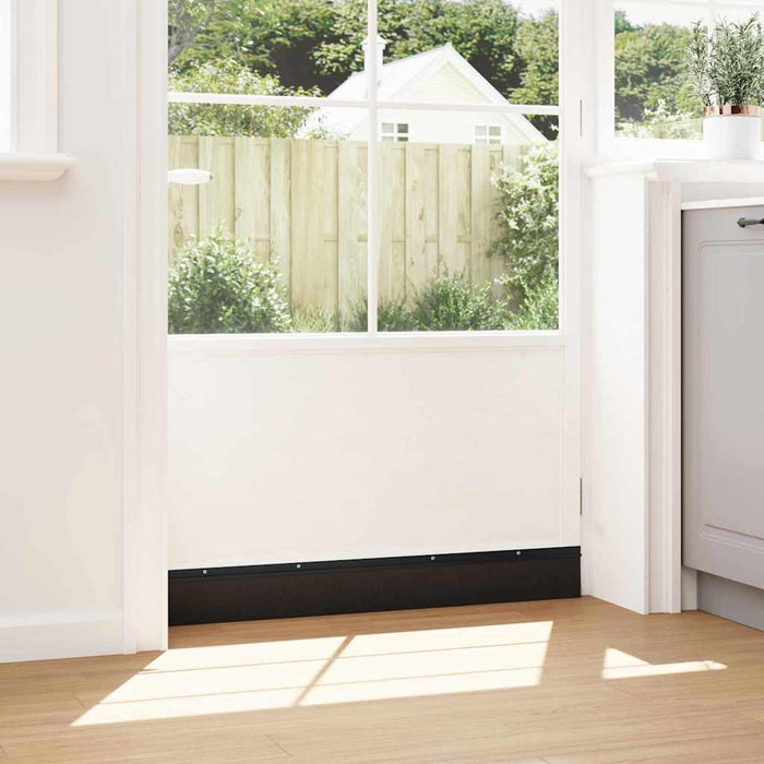 Spazzole per porte a vite 12 pcs Nero 100 cm Lega di alluminio 42019593