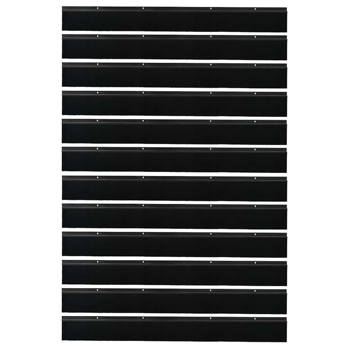 Spazzole per porte a vite 12 pcs Nero 100 cm Lega di alluminio 42019593