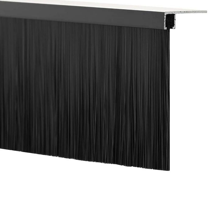 Spazzole per porte a vite 2 pcs Nero 100 cm Lega di alluminio 42019594