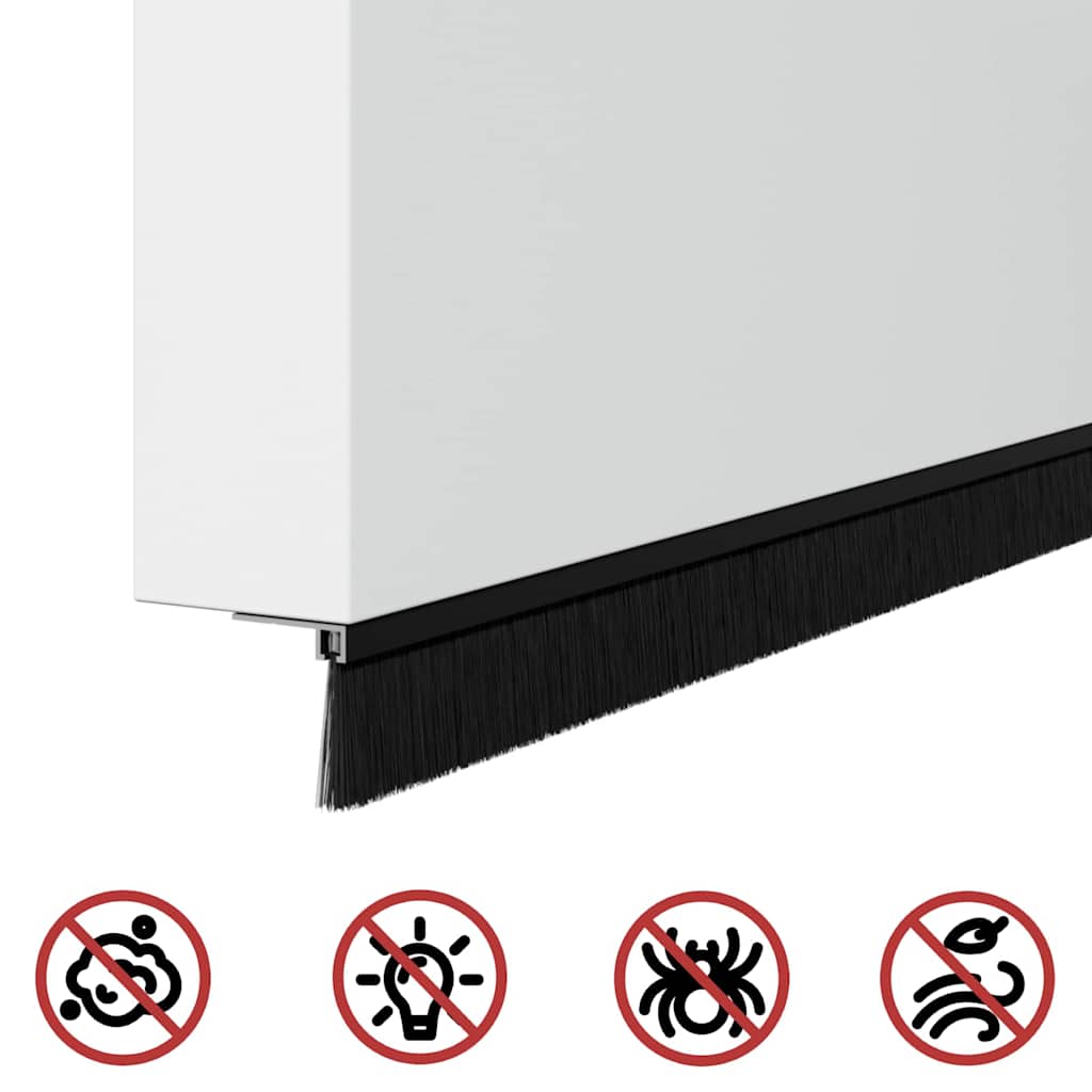 Spazzole per porte a vite 2 pcs Nero 100 cm Lega di alluminio 42019594