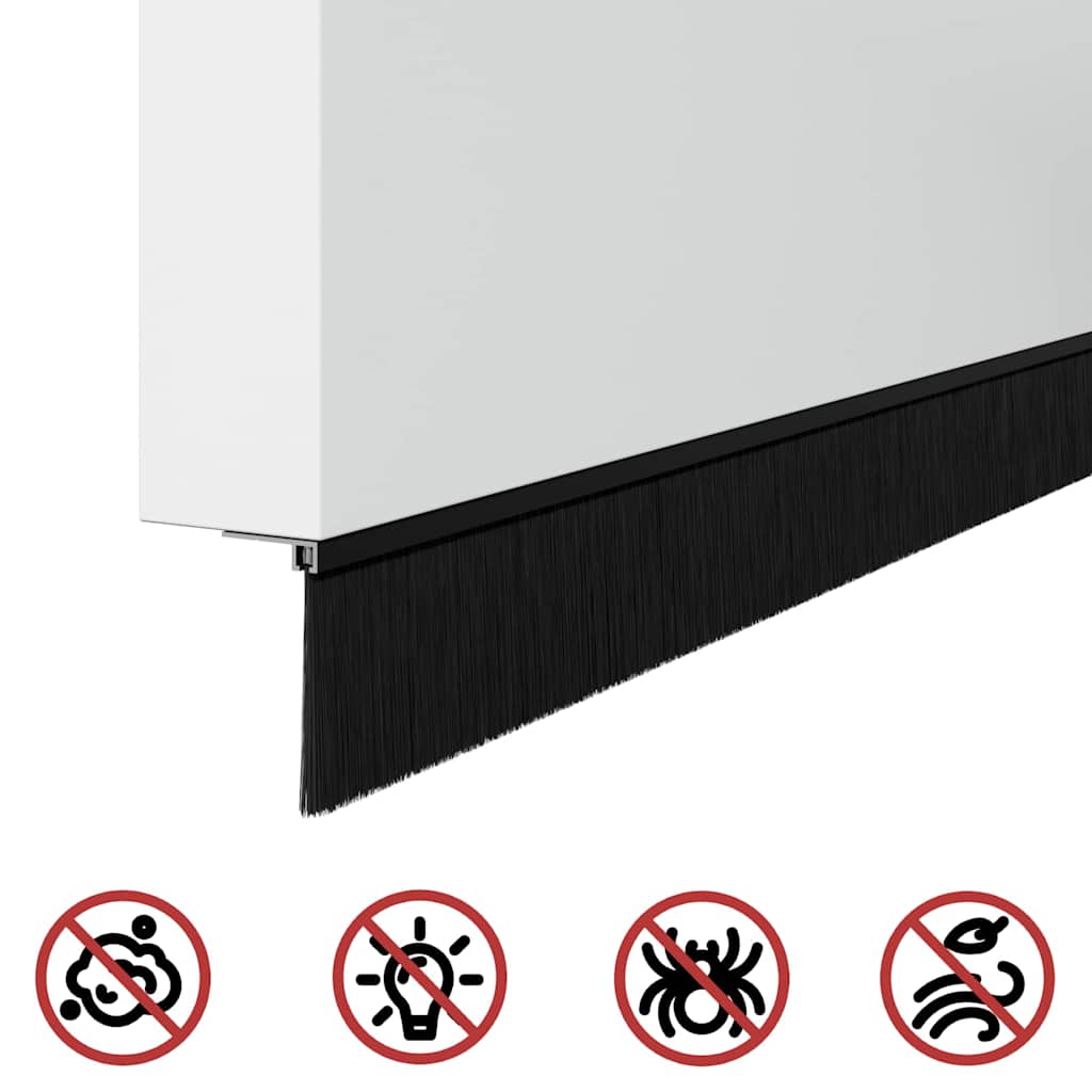 Spazzole per porte a vite 2 pcs Nero 100 cm Lega di alluminio 42019595