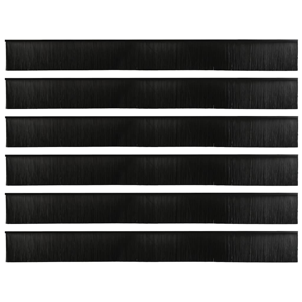 Spazzole per porte a vite 6 pcs Nero 100 cm Lega di alluminio 42019601