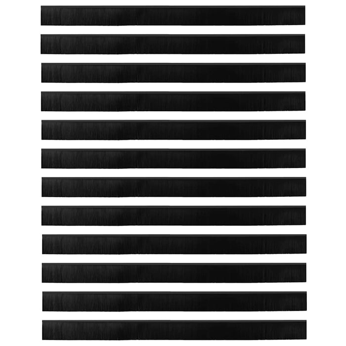 Spazzole per porte a vite 12 pcs Nero 100 cm Lega di alluminio 42019603