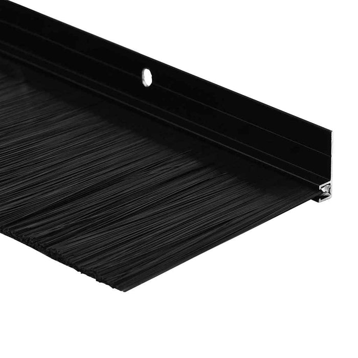 Spazzole per porte a vite 12 pcs Nero 100 cm Lega di alluminio 42019604