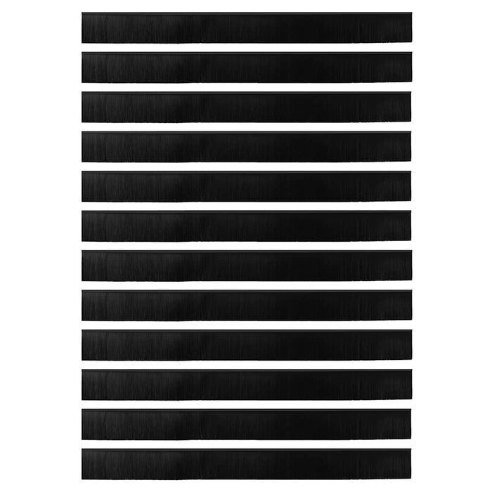 Spazzole per porte a vite 12 pcs Nero 100 cm Lega di alluminio 42019604