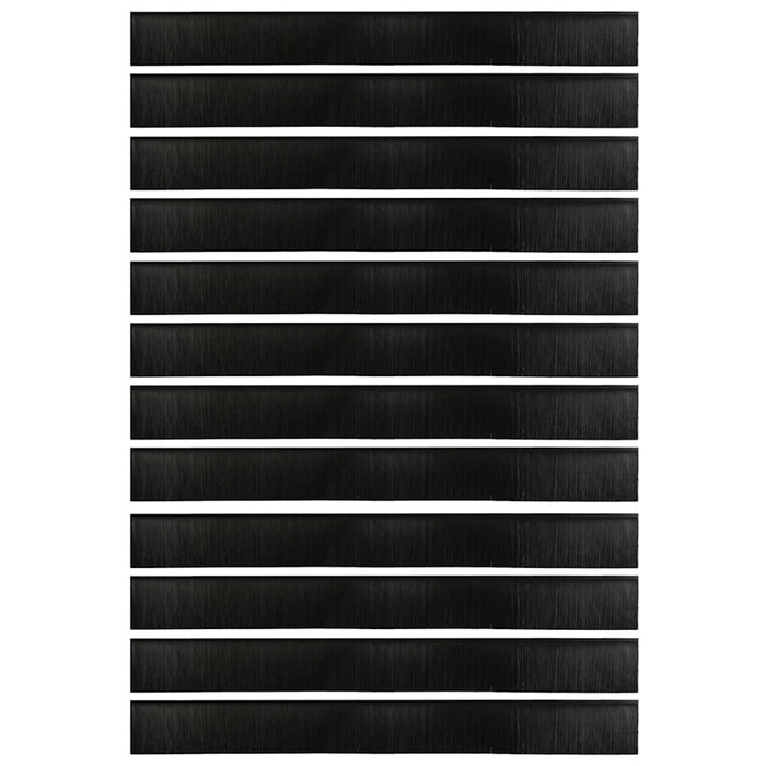 Spazzole per porte a vite 12 pcs Nero 100 cm Lega di alluminio 42019605