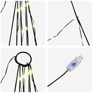 Albero di Natale LED con picchetti per il terreno Bianco caldo 42018737