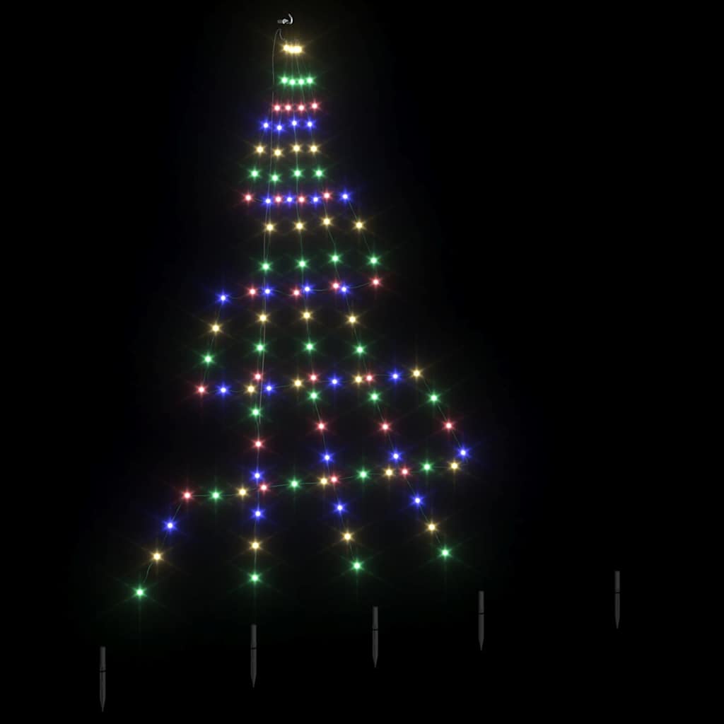 Albero di Natale LED con picchetti per il terreno Multicolore 42018739
