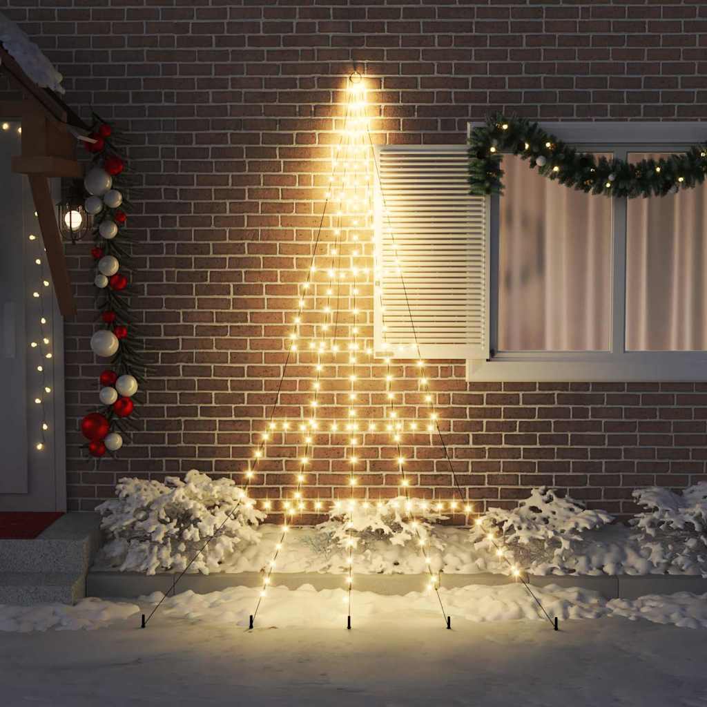 Albero di Natale LED con picchetti per il terreno Bianco caldo 42018741