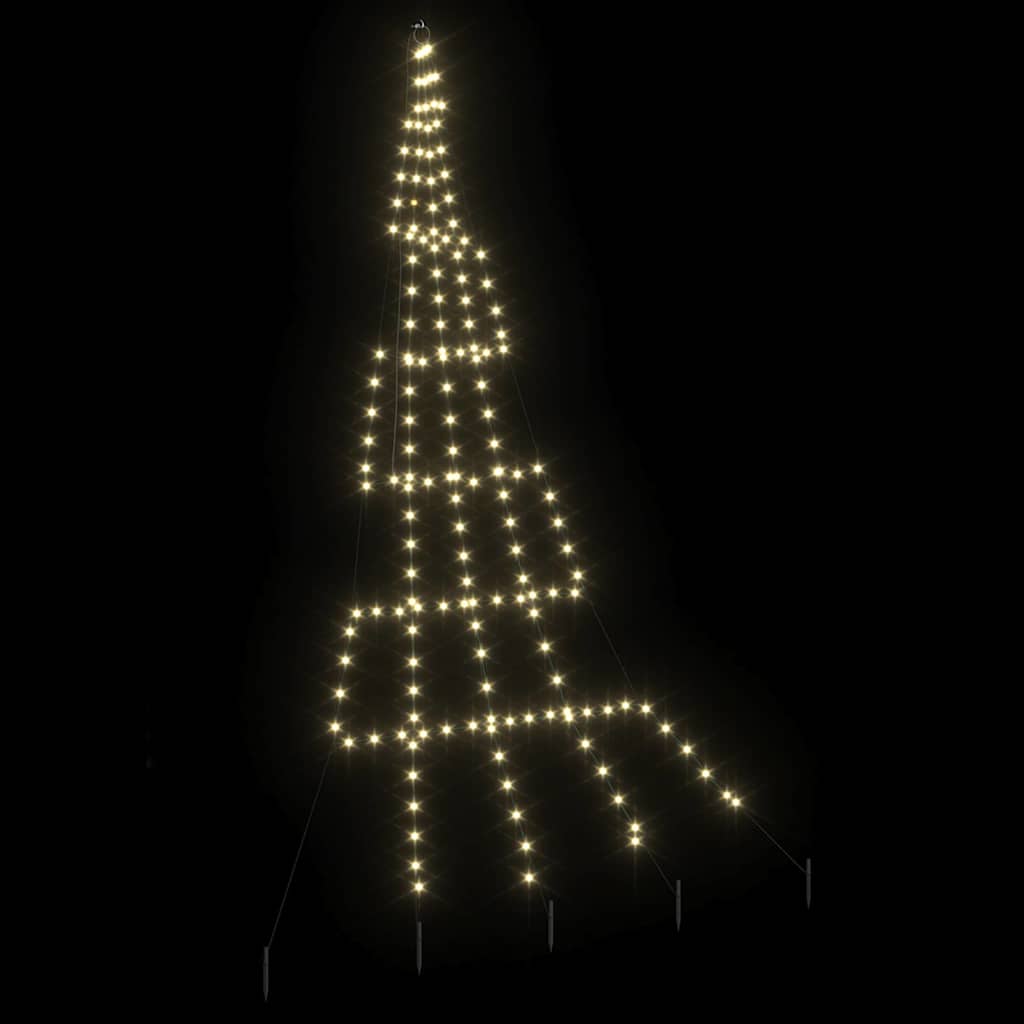 Albero di Natale LED con picchetti per il terreno Bianco caldo 42018741