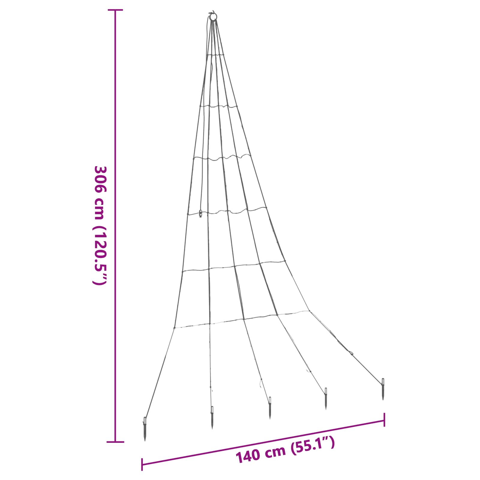 Albero di Natale LED con picchetti per il terreno Bianco caldo 42018741