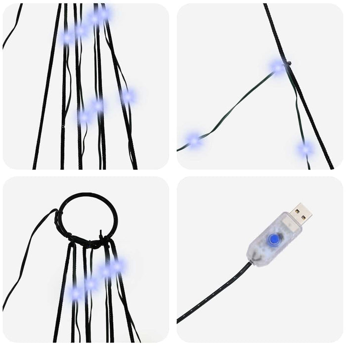 Albero di Natale LED con picchetti per il terreno-Luci decorative natalizie Blu 306 cm