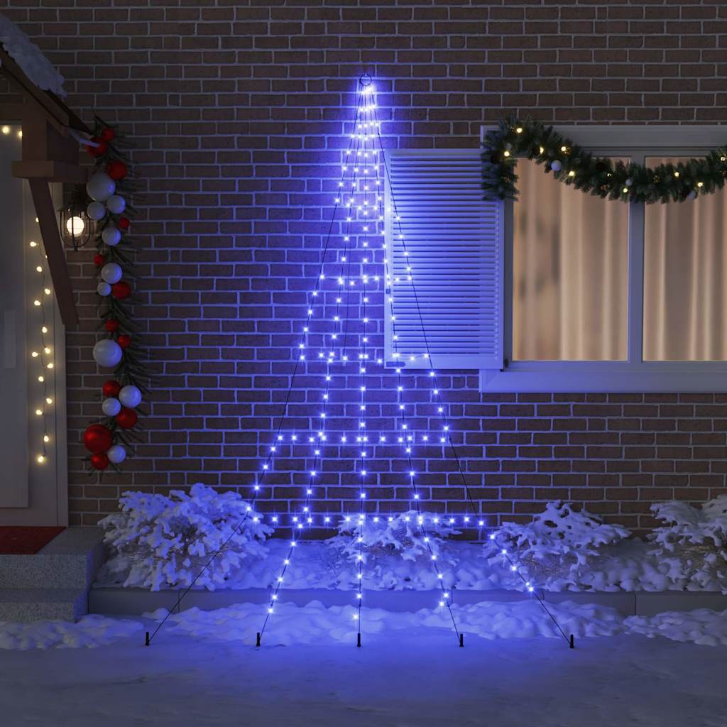 Albero di Natale LED con picchetti per il terreno Blu 300 cm 42018744